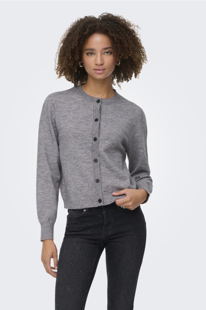 Only grijze dames vest | Model vooraanzicht