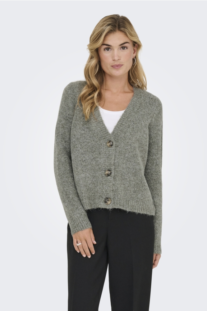 Only groene dames vest | Model vooraanzicht