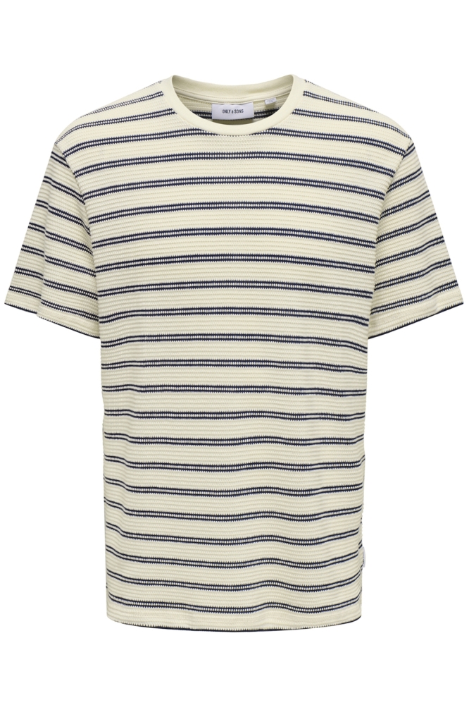 ONSIAN REG SS STRIPE STRUCT TEE 22032819 NAVAL ACADEMY