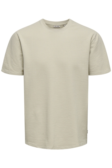 Only & Sons T-shirt ONSKIAN LIFE REG SEERSUCKER SS TEE 22028692 SILVER LINING