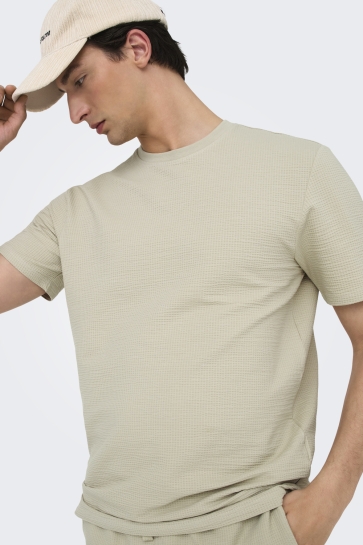 Only & Sons ONSKIAN LIFE REG SEERSUCKER SS TEE 22028692 SILVER LINING