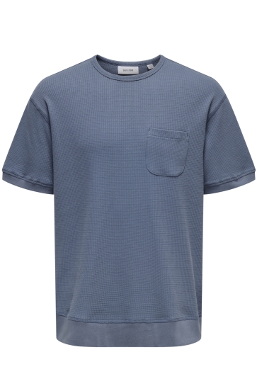 Only & Sons T-shirt ONSCAL STRUCT CREW SS TEE 22032822 VINTAGE INDIGO