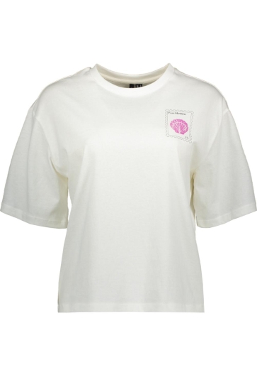Vero Moda T-shirt VMTRINE THILDE S/S TEE JRS EXP 10337725 CLOUD DANCER/ PINK SHELL