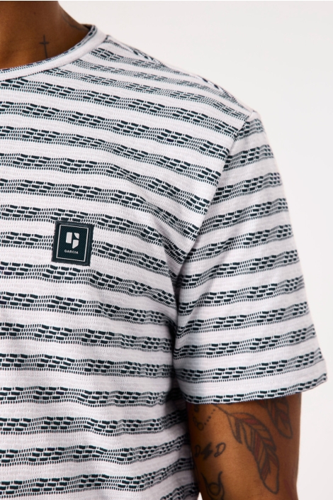 Garcia blauwe heren t-shirt | Close up