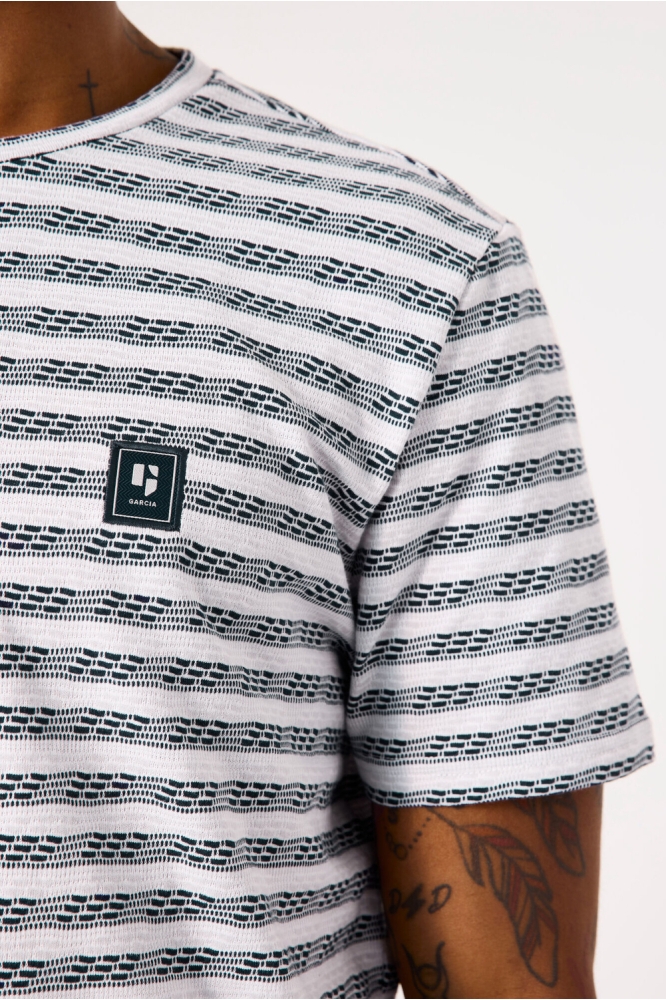 Garcia blauwe heren t-shirt | Close up