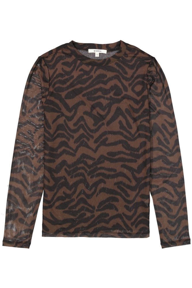 Garcia zwarte dames t-shirt | Vooraanzicht