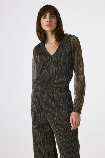 Garcia T-shirt T SHIRT MET GLITTERS EN STRUCTUUR K50011 60 BLACK