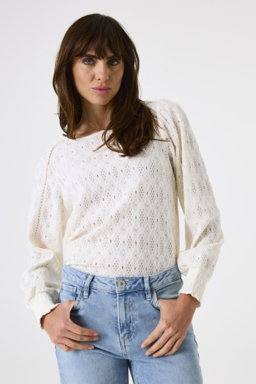 Garcia T-shirt LONGSLEEVE L50210 6737 SOFT IVORY
