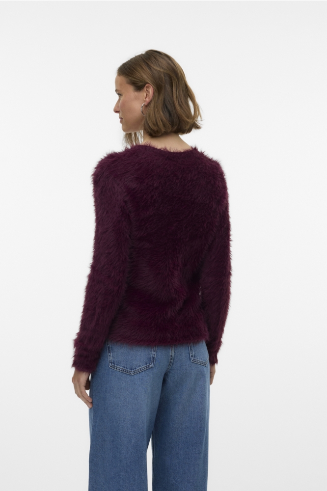 Vero Moda bordeaux dames vest | Model achteraanzicht