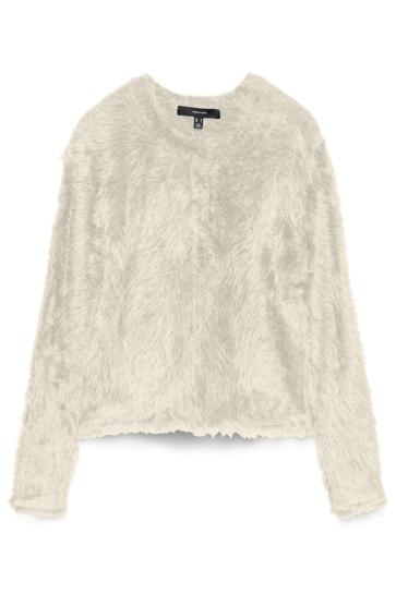 Vero Moda Vest VMFLUFFY LS O-NECK CARDIGAN 10337471 BIRCH