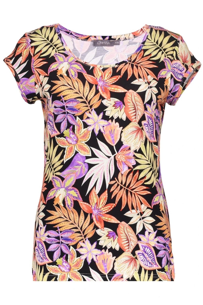 KATE T SHIRT MET BLOEMEN PRINT 52134 60 Coral/Purple