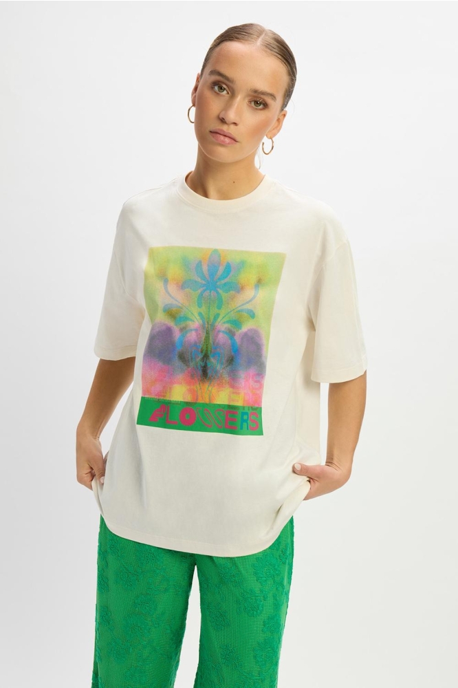 Refined Department witte dames t-shirt | Model vooraanzicht