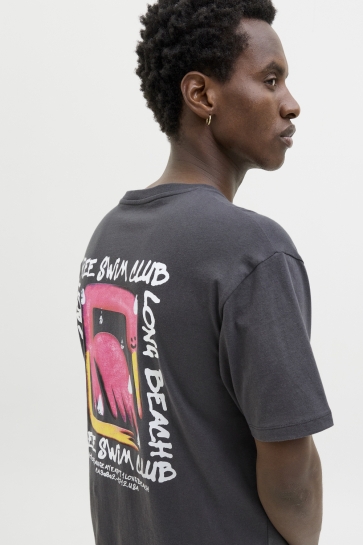 Jack & Jones T-shirt JORSWIM CLUB TEE SS CREW NECK STYD 12291089 Asphalt