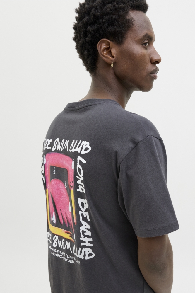 Jack & Jones grijze heren t-shirt | Model achteraanzicht