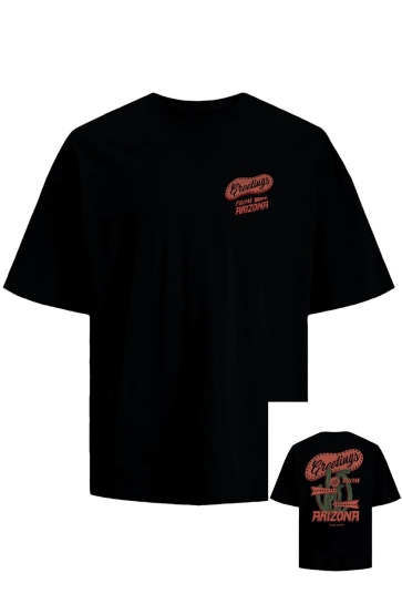 Jack & Jones T-shirt JORGREETINGS TEE SS STYD SS25 12291121 BLACK