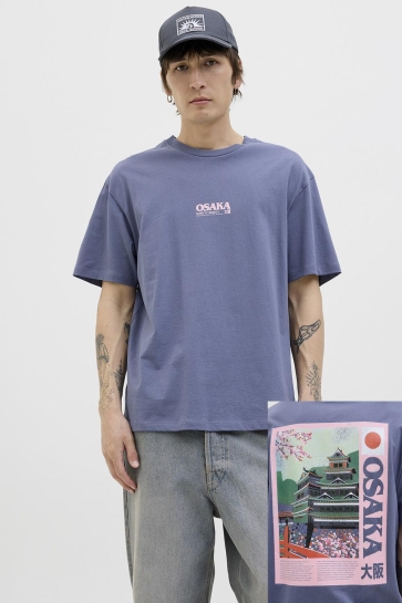 Jack & Jones T-shirt JOROSAKA TEE SS CREW NECK STYD SS25 12291126 NIGHTSHADOW BLUE