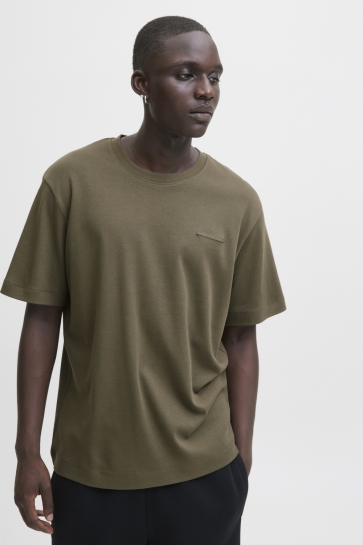 Jack & Jones JCOFUSION INTERLOCK TEE SS CREW NEC 12282696 Grape Leaf