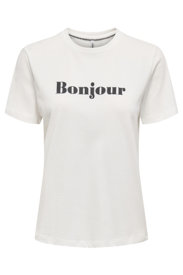 Only T-shirt ONLEMILY S/S REG TEE CS JRS 15362489 CLOUD DANCER/BONJOUR