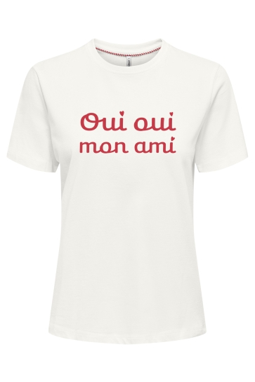 Only T-shirt ONLEMILY S/S REG TEE CS JRS 15362489 CLOUD DANCER/OUI OUI