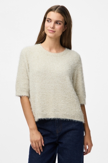 Pieces T-shirt PCMIE SS O-NECK KNIT 17160923 BIRCH