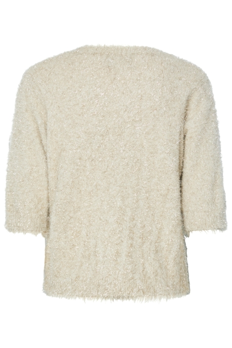 Pieces beige dames t-shirt | Achteraanzicht