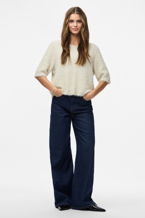 Pieces beige dames t-shirt | Model