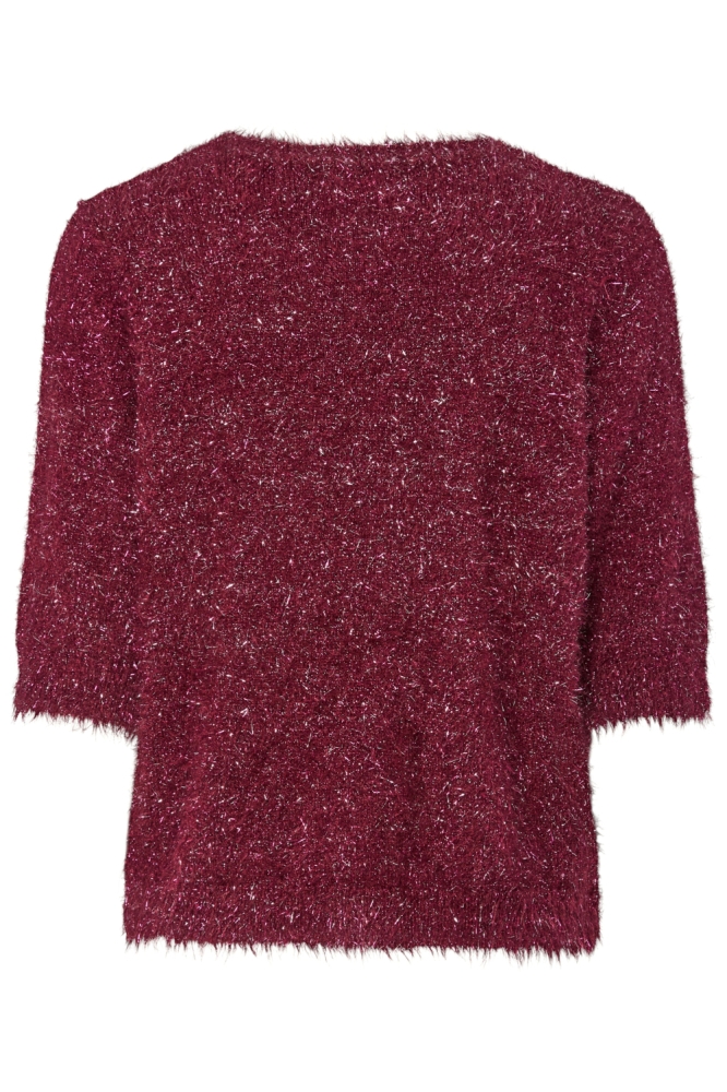 Pieces bordeaux dames t-shirt | Achteraanzicht