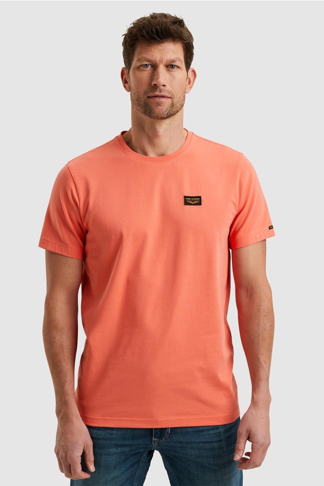PME legend oranje heren t-shirt | Model vooraanzicht