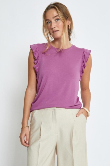 Peppercorn T-shirt TEMPERENCE RUFFLE JERSEY PC7731 7002 ROSEBUD PINK
