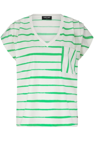 Lady Day T-shirt KAT T SHIRT L21 507 2571 PAINTED STRIPE APPLE