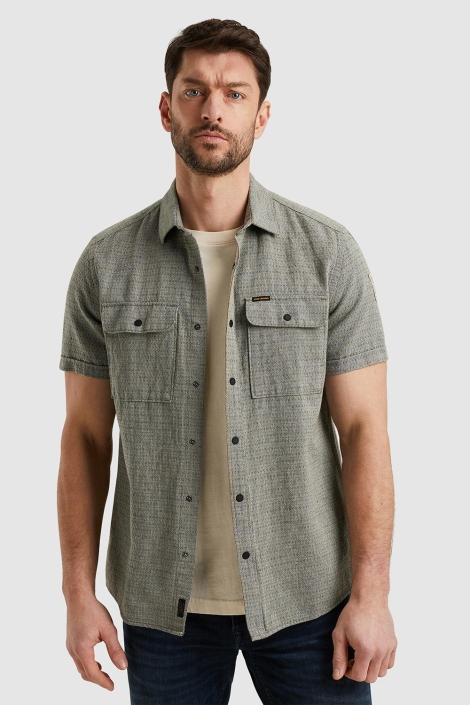 PME legend short sleeve shirt linen dobby