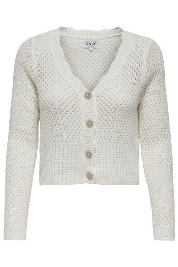 Only Vest ONLROSELIA LS V-NECK CARDI KNT 15314647 Cloud Dancer