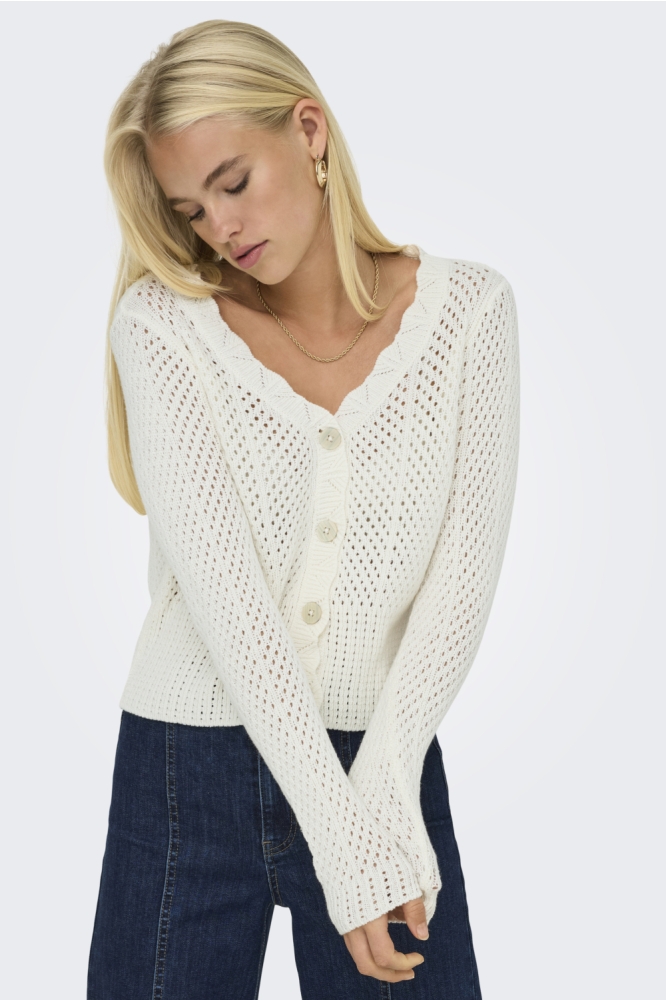Only ecru dames vest | Model vooraanzicht