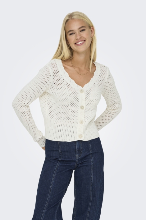 Only ecru dames vest | Model vooraanzicht