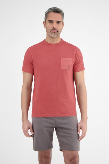Lerros T-shirt T SHIRT MET BORSTZAK 2543036 331 EARTH RED