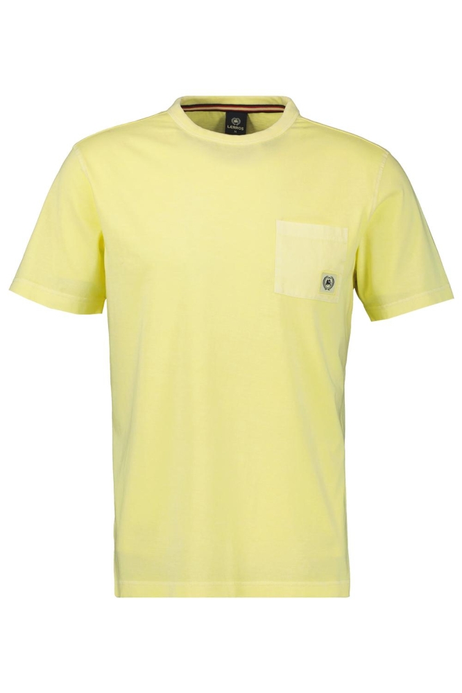 Lerros gele heren t-shirt | Vooraanzicht