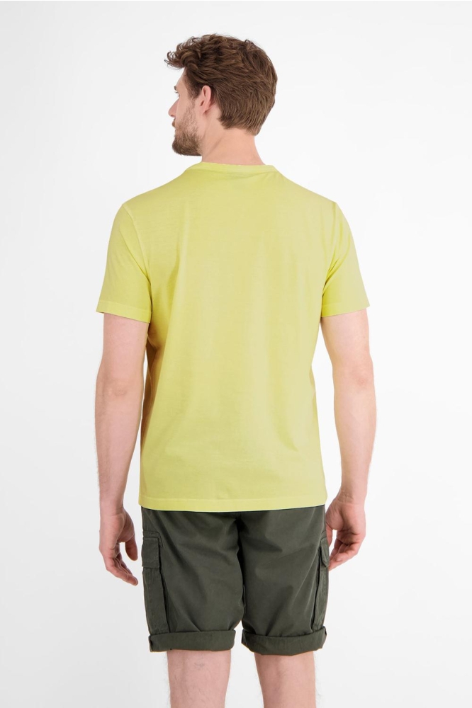 Lerros gele heren t-shirt | Model achteraanzicht
