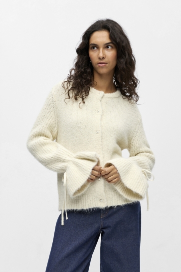 Object Vest OBJSALIKA L/S RE KNIT CARDIGAN 142 23047919 WHITE SAND/MELANGE