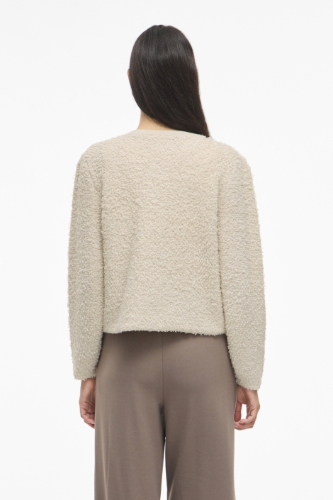 Vila beige dames vest | Model achteraanzicht