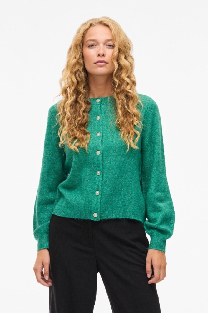 Vila groene dames vest | Model vooraanzicht
