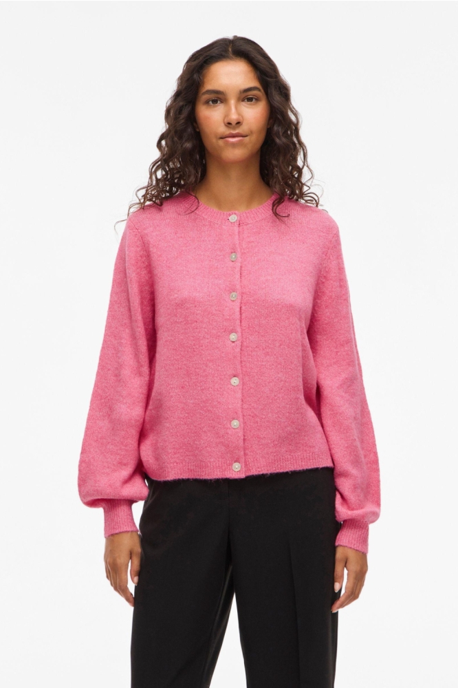 Vila roze dames vest | Model vooraanzicht