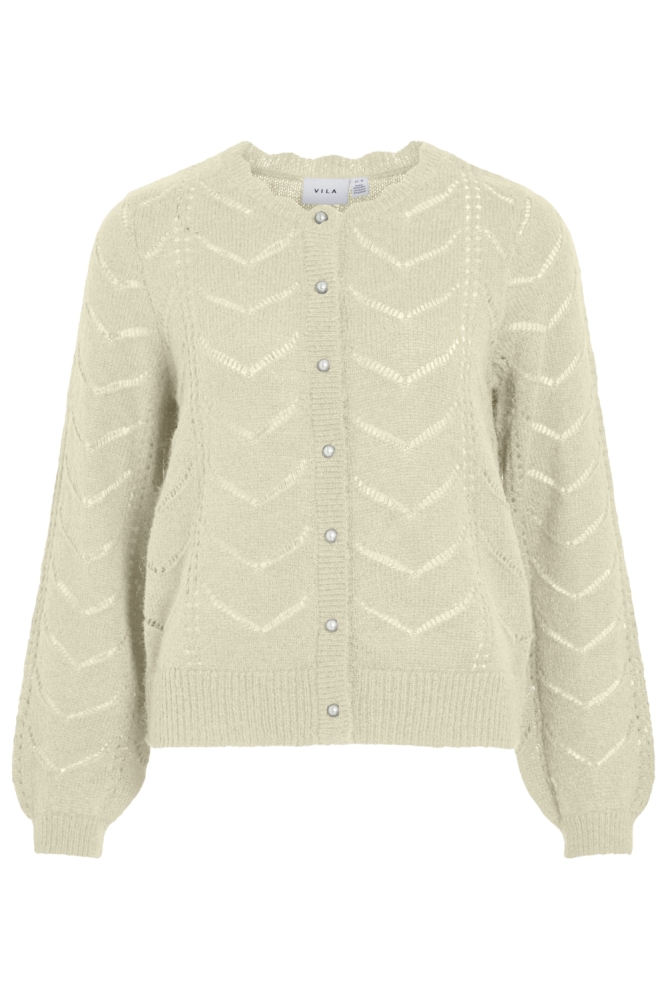 Vila ecru dames vest | Vooraanzicht