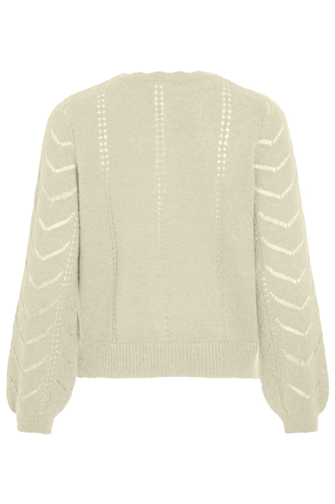Vila ecru dames vest | Achteraanzicht