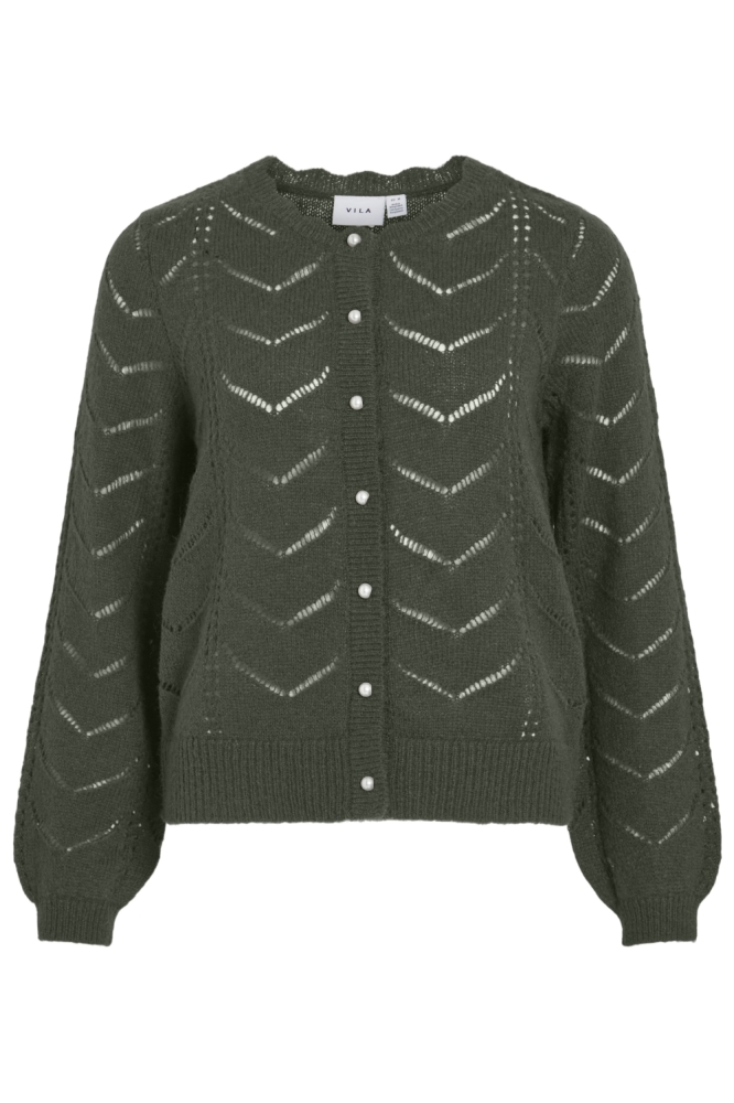 Vila groene dames vest | Vooraanzicht