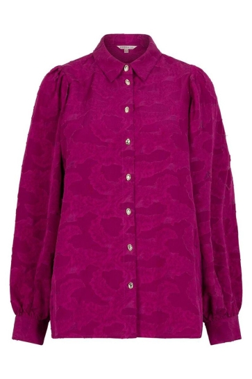 EsQualo BLOUSE FLOWER JACQUARD W25 15712 740 maroon