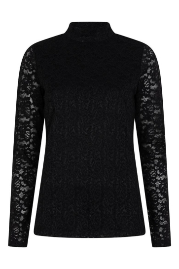 EsQualo T-shirt TOP LACE LUREX STRETCH W25 30713 000 black