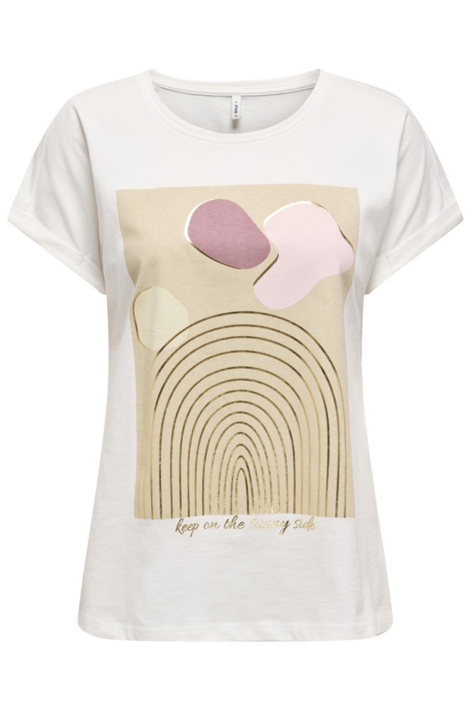 Only witte dames t-shirt | Vooraanzicht