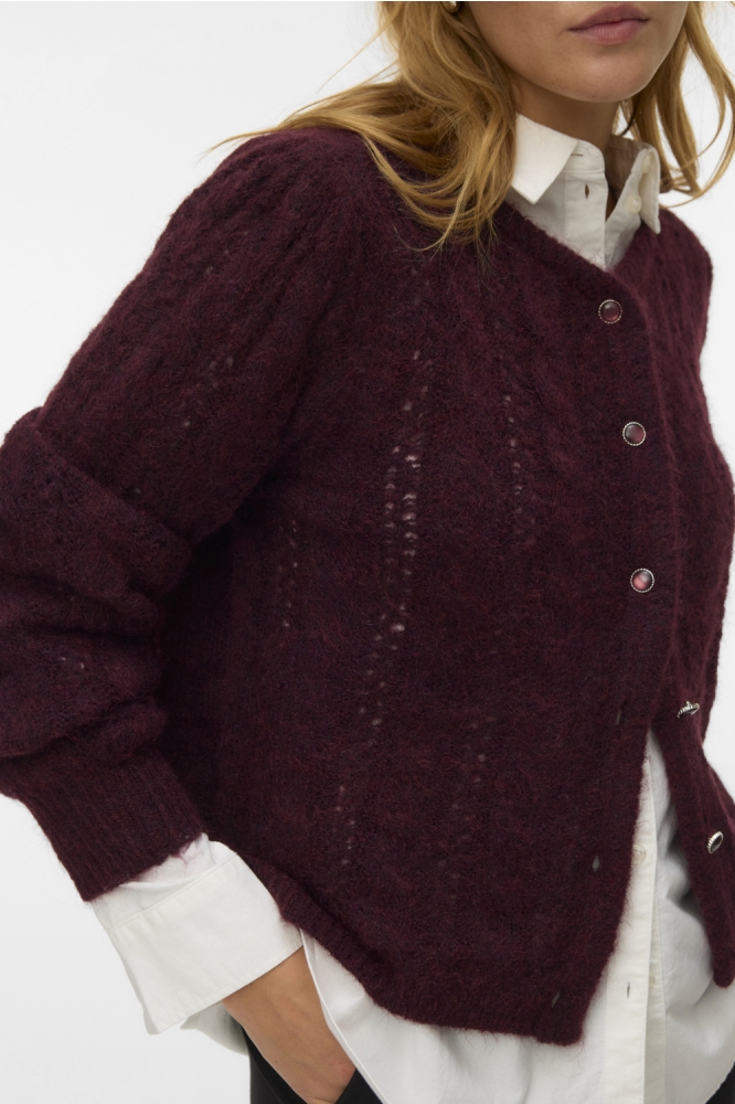 Vero Moda bordeaux dames vest | Close up