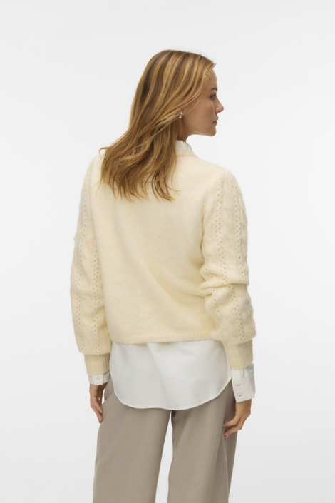 Vero Moda beige dames vest | Model achteraanzicht