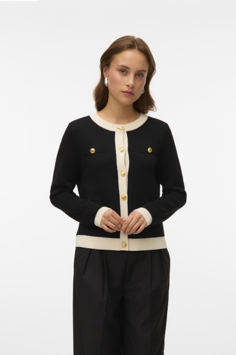 Vero Moda zwarte dames vest | Model vooraanzicht